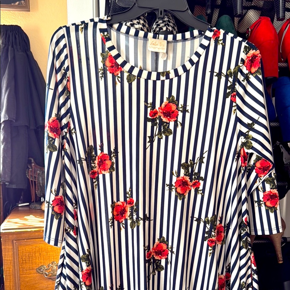 Striped Floral Dress